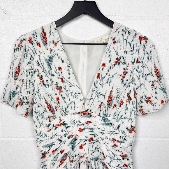 Maje Floral Mini Dress - White and Red - Picture 5 of 12